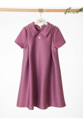 Xo Kids Kız Çocuk Elbise 4-8 Yaş 9221 Mor