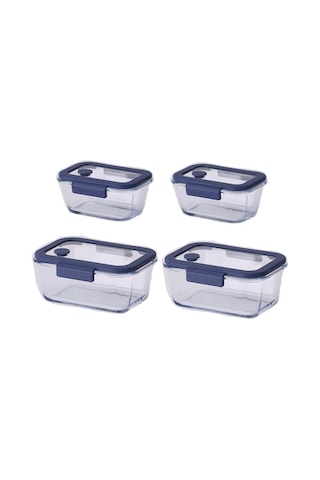 Neoflam Fika Glace Mavi Vakumlu 4 Parça Saklama Kabı 460 Ml + 800 Ml