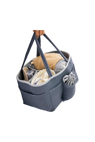Miniboni Müslin Anne Organizer Çanta - Gri Standart Gri