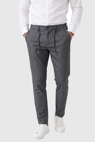 Rizzup Erkek Slim Fit Kırçıllı Gri Kumaş Pantolon İpli Esnek Bel Likralı Spor Şık Pantolon 2700252
