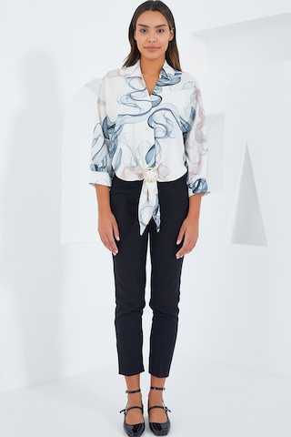 Bigdart Kadın Oversize Dökümlü Crop Saten Gömlek 906 - İndigo 906bgd19-043-14992 001