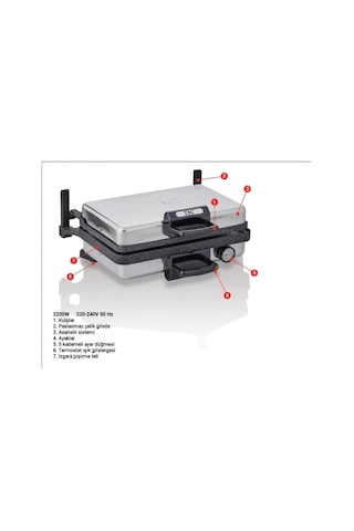 Taç TAC-7863 2000 W Tost Ve Lahmacun Makinesi