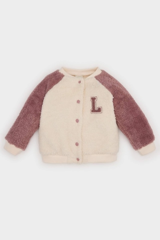 DeFacto Kız Bebek Baskılı Bisiklet Yaka Çıtçıt Kapamalı Welsoft Pelüş Hırka D6675A524WNBG744 Bej