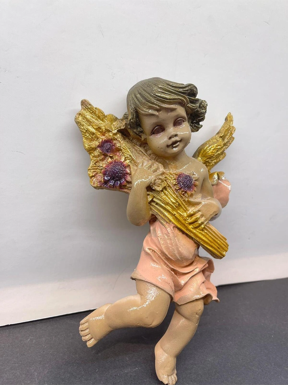 Dekoratif Polyester Renkli Melek Biblo Pembe 3