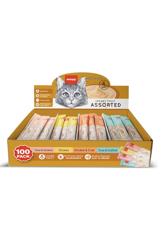 Wanpy Karışık Yetişkin Kedi Sıvı Ödül Çubuğu 4'lü 25 x 14 G