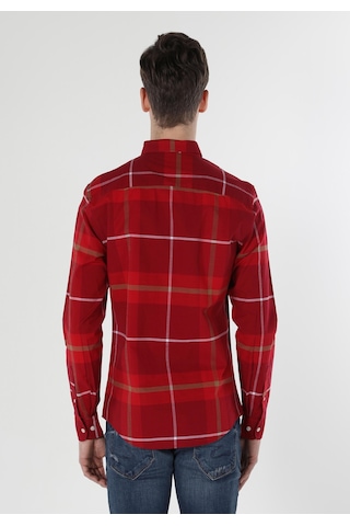 Colin's Colins Slim Fit Shirt Neck Ekoseli Erkek Kirmizi Uzun Kol Gömlek Cl1058638 Q1.v1 Red Kırmızı