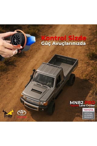Mn Model Mn82 Pro 1/12 Toyota Land Cruiser Lc79 4wd Rc Model Crawler Offroad Truck Uzaktan Kumandalı Araba Rtr Lisanslı Gümüş+dahili Işık Seti