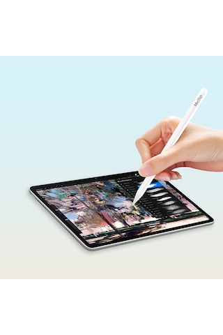 Micflip P22 Akıllı Takip Avuç İçi Reddi Palm Rejection Ve Eğim Özellikli Stylus Kalem Beyaz