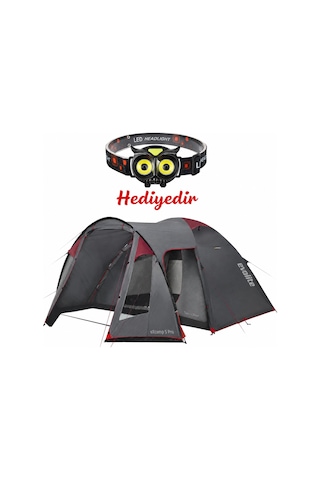 Evolite Excamp 5 Pro Sun Fresh Aile Çadırı Upf80 Baykuş Kafa Lambası Hediyeli Gri