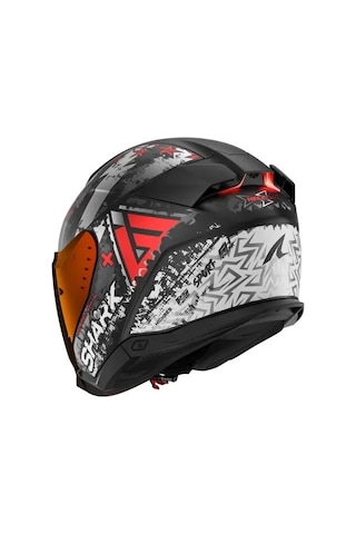 Şeffaf Vizör Gri + Shark Skwal İ3 Jet Hellcat Kırmızı Vizörlü Yarım Kask