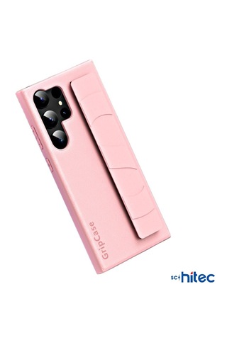 Schitec Samsung Galaxy S24 Ultra Uyumlu Premium Case Parmak Askılı Telefon Kılıfı Pembe