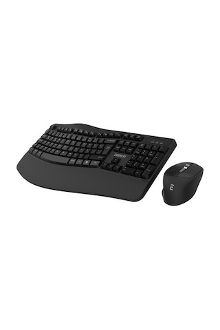 Siyah Kablosuz Ergonomik Klavye Ve Mouse Seti - Konforlu Kullanım