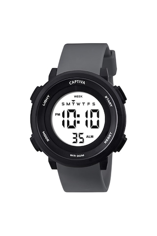 Captiva Digital 3 Atm Suya Dayanıklı Işık+alarm+kronometre+takvimli Çoçuk Kol Saati Cp.yn001m2 Siyah