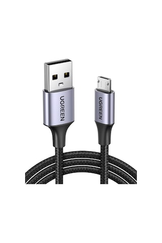 Ugreen Usb 2.0 A To Micro Usb Örgülü Hızlı Şarj Kablosu, 1m, Siyah, 60146