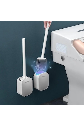 Pembe Wıkhostar Tuvalet Fırçası Silikon Uzun Saplı Tuvalet Temizleme Fırçası Duvara Montaj Hızlı Boşaltma Temiz Aracı Banyo Aksesuarları