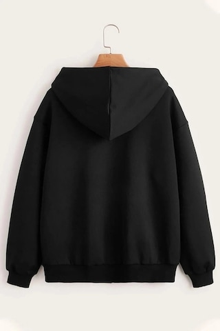 Bgm Teks Sweatshirt Fermuarlı 3 İp Siyah