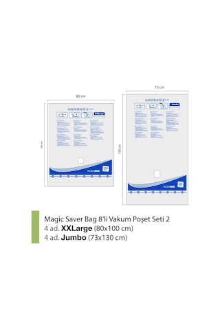 Magic Saver Bag 8'Li Vakumlu Poşet Seti 2