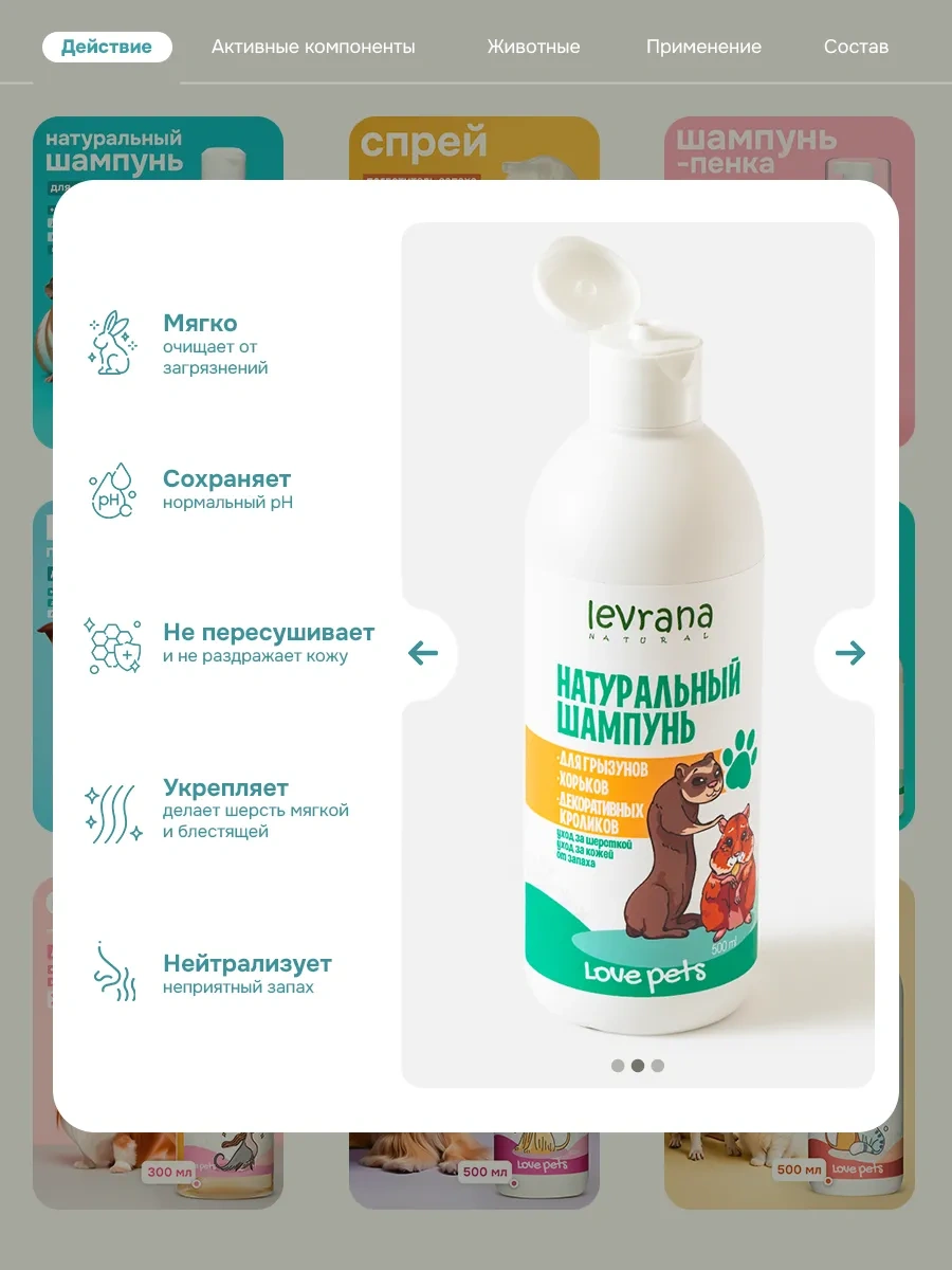 Levrana Kemirgenler, Gelincikler Ve Tavşanlar İçin Doğal Şampuan 500 Ml 212139924