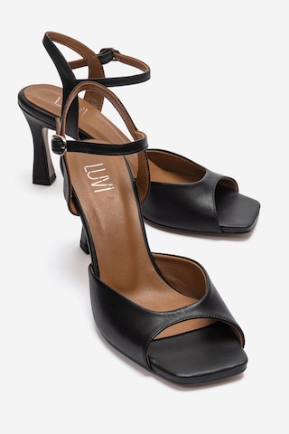 Luvishoes Elvıa Siyah Cilt Hakiki Deri Kadın Topuklu Ayakkabı