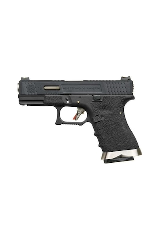 We Glock G19 T5 Siyah Kızak & Gövde Gümüş Namlu Gbb Airsoft Tabanca