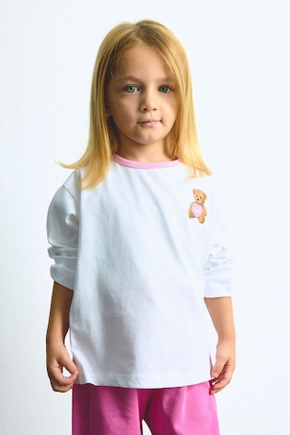 Defacto Regular Fit Bisiklet Yaka Figürlü Penye Uzun Kollu Tişört Kız Bebek I0577a526auwt34 Beyaz-wt34