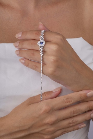 Gümüş Pazarım Hürrem Sultan Modeli Safir Taşllı Damla Motifli 925 Ayar Gümüş Bileklik Diğer