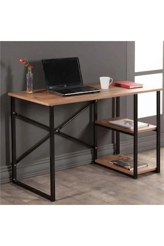 Asel Serisi 60x120 Ahşap Desenli Çalışma Masası, Çok Amaçlı Masa Ahşap