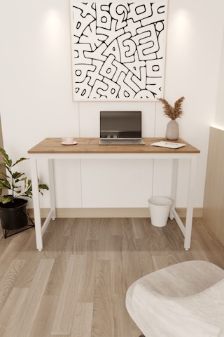 Çalışma Masası Bilgisayar Ofis Masası 60 X 120 Cm -ahşap - Beyaz Ahşap - Beyaz