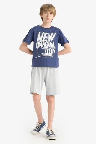 DeFacto Erkek Çocuk 2'li Takım Baskılı Kısa Kollu Tişört Beli Lastikli Şort F1231A825SMPR498