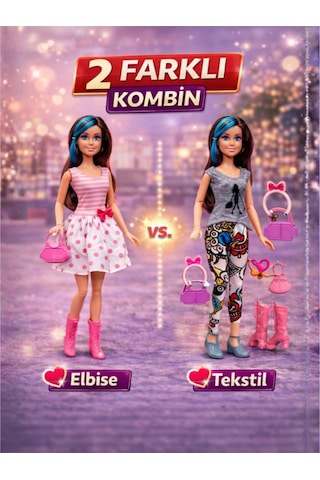 Moda Prensesi 29 Cm Ekstra Elbiseli Ve Aksesuarlı Oyuncak Bebek Seti - Değiştirilebilir Kıyafetli M