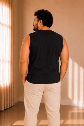 Sngl Tekstil Erkek Oversize Sıfır Kollu T-shirt S-m-l-xl-2xl Siyah