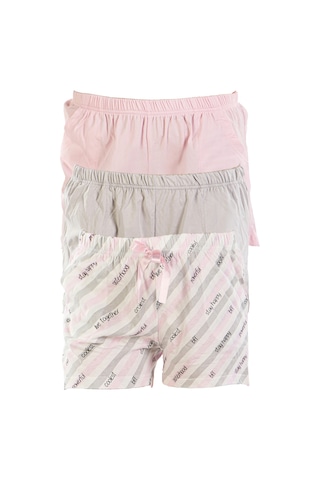 Kadın Kısa Şort Üçlü Paket Likralı Pembe 60093 R16 Pembe