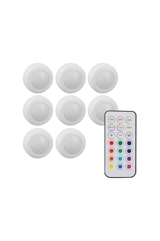 Pm-27186 Led Mobilya Merdiven Pilli Aydınlatma 3m Yapışkanlı Kumandalı Rgb + 4000k 8 Li Paket Beyaz