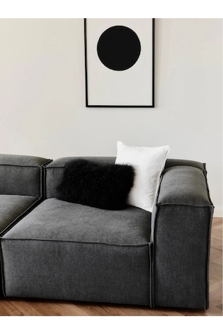 Mira Relax 4 Modül Köşe Koltuk Antrasit Keten Kumaş Antrasit