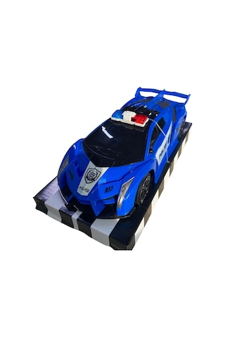 3d Işıklı Sesli Polis Arabası Oyuncak - Spor Araba Mavi