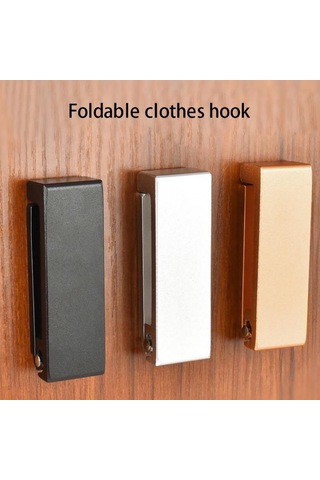 Siyah Alüminyum Alaşımlı Duvara Monte Katlanabilir Elbise Askısı Raf Havlu Ceket Bornoz Kancası Siyah