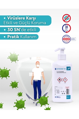 Acto Actohand Ipa El Ve Cilt Antiseptiği İzopropil Alkol %70.6 500 ML
