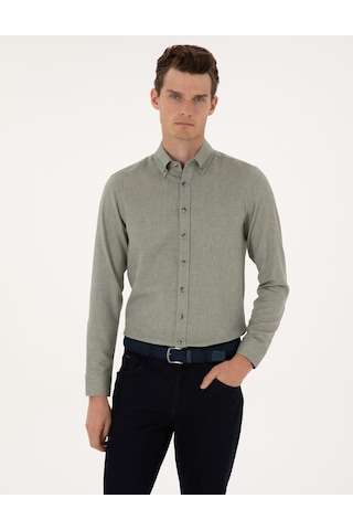 Pierre Cardin Erkek Yeşil Gömlek Desenli 50316768-vr054 Yeşil