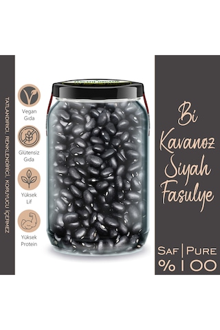 Siyah Nohut + Siyah Fasulye Bi Kavanoz 660 Cc. Cam Kavanozlarda