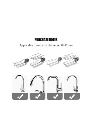 Fortunelane 201 Çelik Çift Katlı Mutfak Musluk Rafı - Su Tüpü 18-22mm Uyumlu, Hızlı Kurutma, Gizli Kanca Ve Boşaltma Delikleri İl Diğer