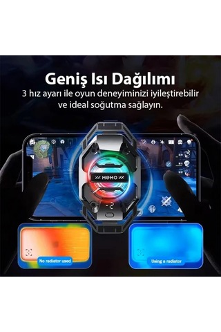 Coofbe Göstergeli Rgb Işıklı Kablolu Soğutma Levhalı Ultra Hızlı Telefon Soğutucu Radyatör 3 Modlu
