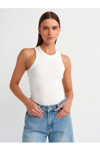 Dilvin Halter Yaka Fitilli Atlet Ekru