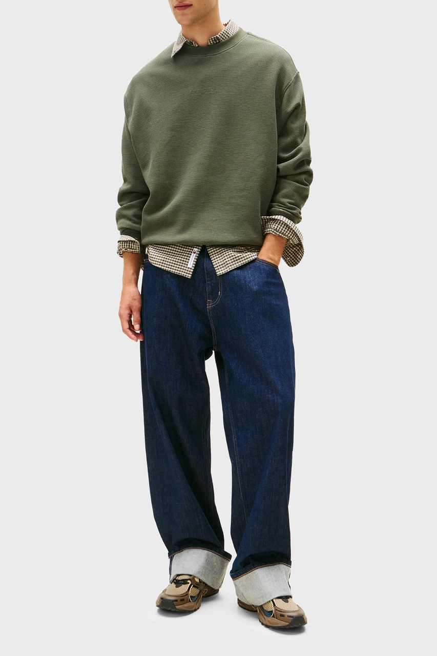 Tommy Jeans Erkek Sweat Dm0dm21622 Mrh Koyu Yeşil Koyu Yeşil