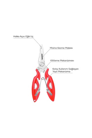 Bauer Balıkçı Pensesi - Kırmızı Kitlenebilir Model