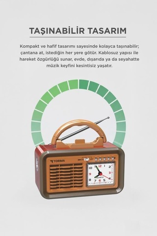 Özel Üretim Eğlence Bağlantı Kablosuz Bluetooth Hoparlör Nostaljik Radyo D60 Kırmızı
