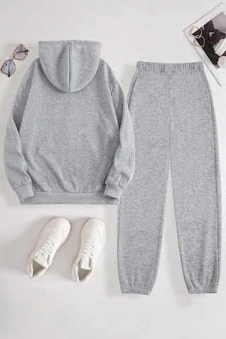 Nabız Kalp Baskılı Eşofman Takımı Gri