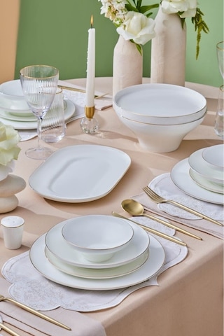 Karaca  Fine Bone Zenith 55 Parça 12 Kişilik Yemek Takımı Gold