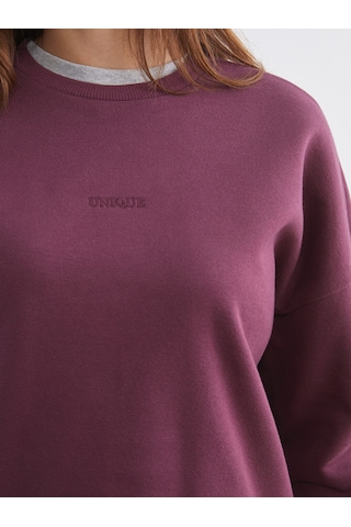 Lcw Vision Mürdüm Nakışlı Oversize Kadın Kalın Sweatshirt