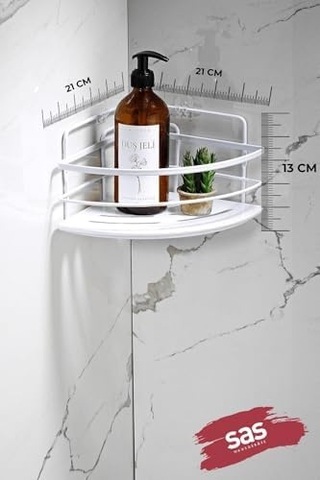 Haus Yapışkanlı Ömür Boyu Paslanmaz Kristal Ayarlanabilir Raf Banyo Düzenleyici Şampuanlık 2 Adet Lk-01 B Siyah