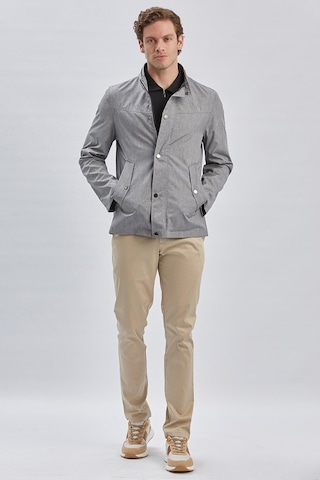 İmza Gri Dik Yaka Yarım Astar Comfort Fit Rahat Kesim Casual Mont 1007240150-Gri